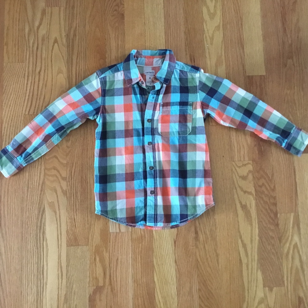 Carter’s, Size 4, button down shirt, plaid detail